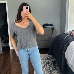 Oversized Gray Short Sleeve Tee